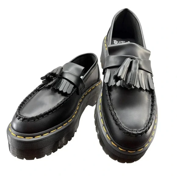 Dr. Martens Adrian Quad Black Platform Loafers Women's 10 Men's 9 New - Picture 8 of 8